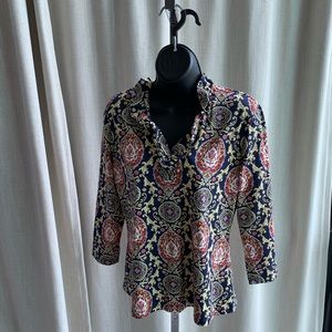 J. MCLAUGHLIN 3/4 sleeve scuba stretch print top